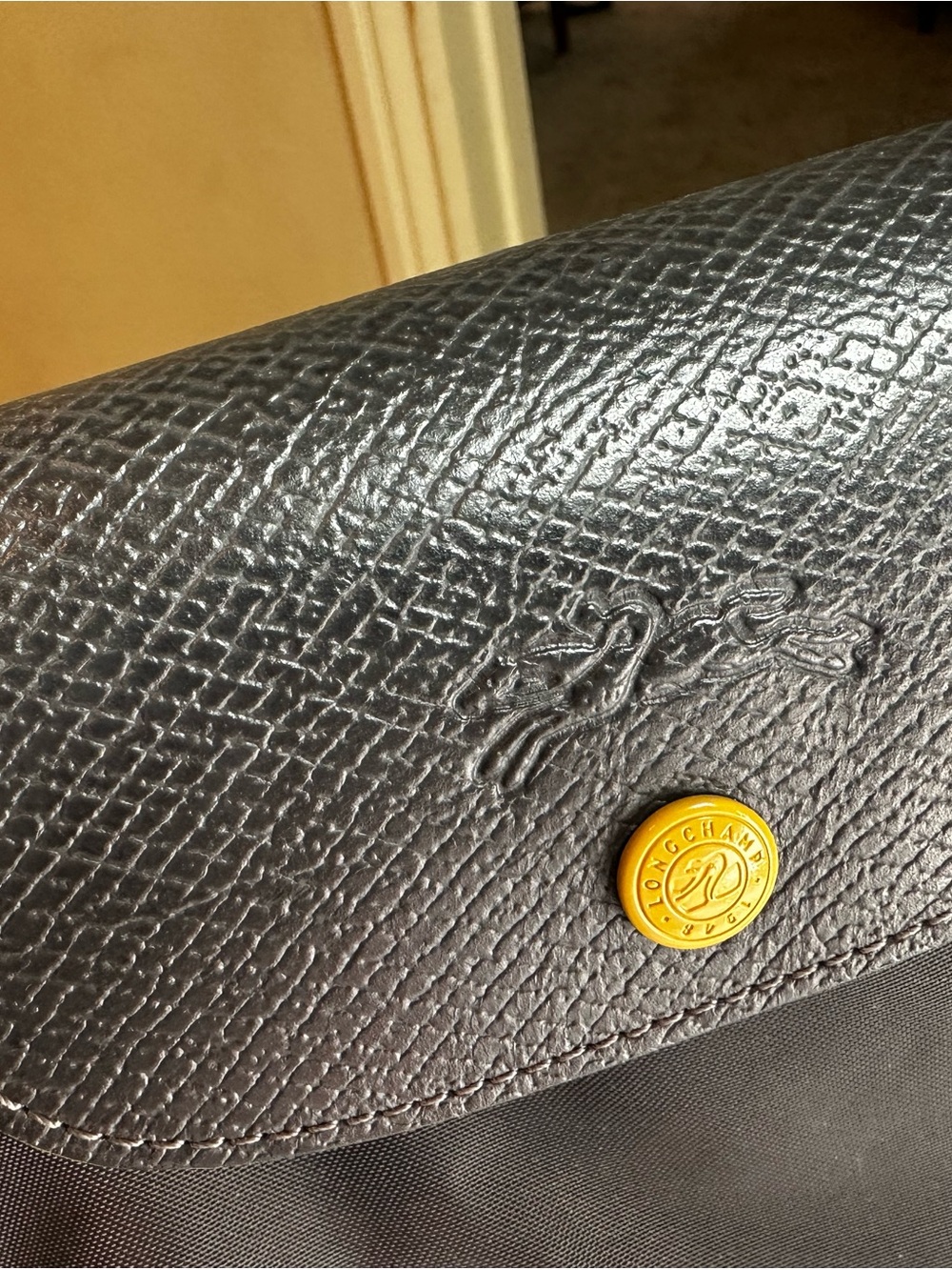 Longchamp Medium Tote Blue with Gold Pony Logo - Picture 4 of 16